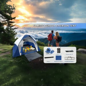 6 person dome tent with double poles